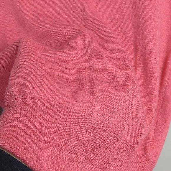 Ellen Tracy Merino blend v neck pink top - Picture 3 of 4